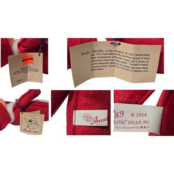 Annalee Dolls Vintage Christmas Swirl Red Elf Code# 7448 Mobilitee Doll (NWT) - Picture 7 of 16